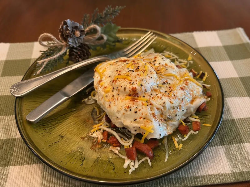 Plate of eggs and sausage