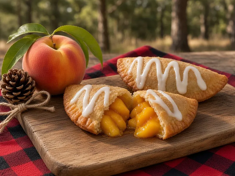 Iced peach fried pies